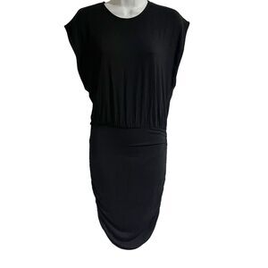 Open Edit Women Black Casual Dress XS Slinky Rouged Sides